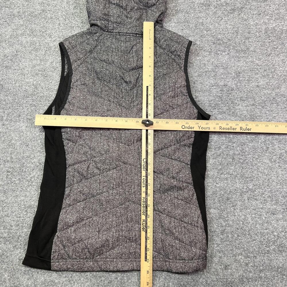 Smartwool Vest Womens Medium Gray Herringbone Hooded Full Zip Wool Lined Warm - Picture 8 of 10